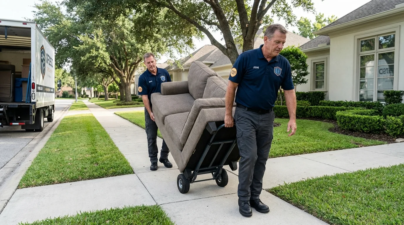 Local residential moving crew loading furniture in Cranford, NJ